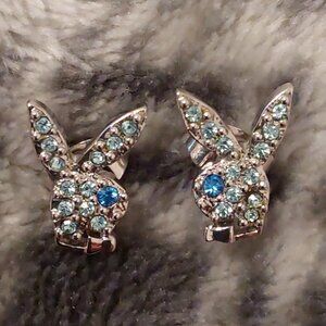 PLAYBOY EARRINGS BUNNY STUD SWAROVSKI  CRYSTAL 2006 OFFICIAL PLAYBOY STORE RARE